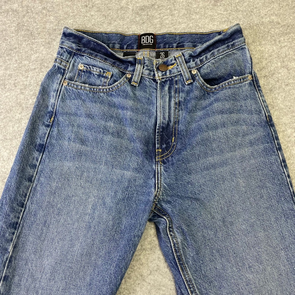 BDG Urban Outfitters Cowboy Jean High Rise Straight Leg Blue Denim Size 26 - Picture 3 of 13
